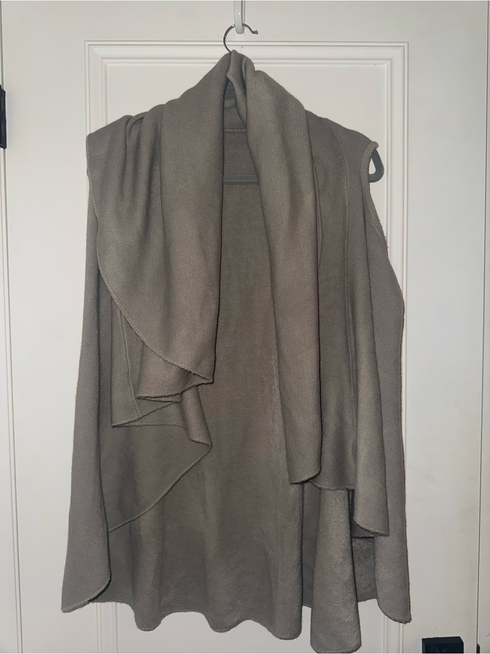 LOOK Taupe Waterfall Open Front Cardigan Wrap | Sleeveless | One Size